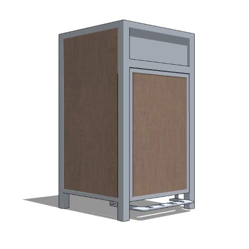CAD Drawings BIM Models Wishbone Site Furnishings Urban Form Large Capacity Waste Receptacle